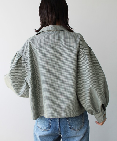 GeeRA（ジーラ）の「ボリュームスリーブフラップジャケット（その他アウター・レディース・グリーン/グレー・MEDIUM）」の13枚目の写真