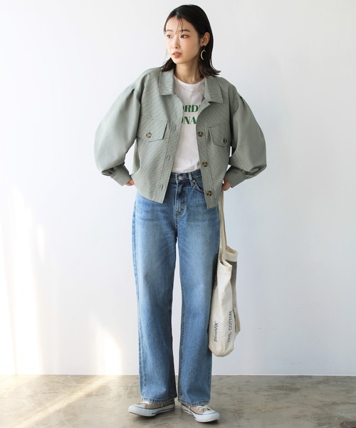 GeeRA（ジーラ）の「ボリュームスリーブフラップジャケット（その他アウター・レディース・グリーン/グレー・MEDIUM）」の14枚目の写真