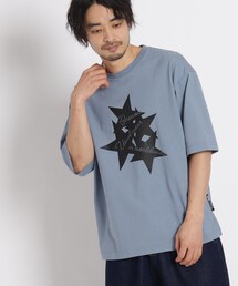 BASECONTROL（ベースコントロール）の「◆スターグラフィックデザイン コットン半袖プリントTシャツ（Tシャツ/カットソー）」