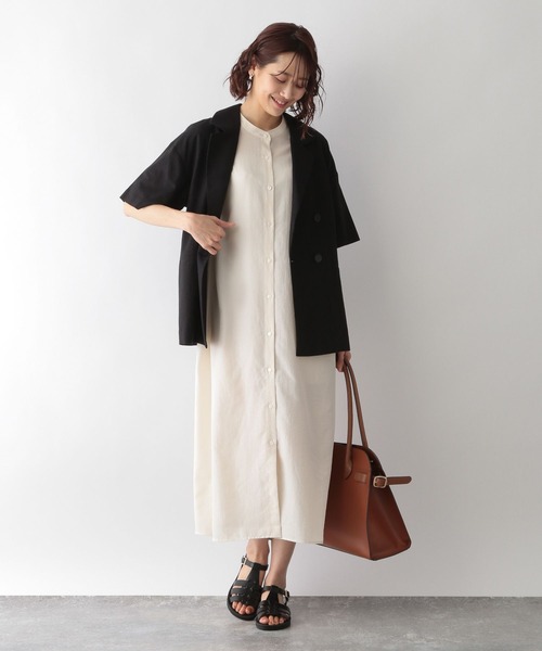【スール7】新品♡ロング シャツワンピース 黒 羽織 スコットクラブ