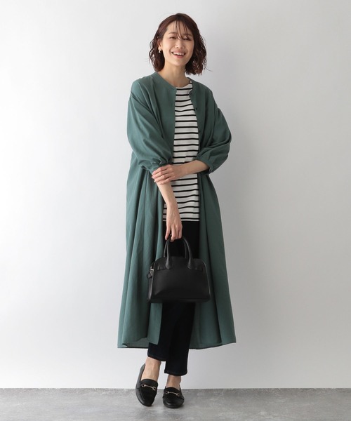 GLOBAL WORK（グローバルワーク）の「快適ハオリシャツ７袖ワンピ―ス/273080（シャツワンピース・レディース・ブルー/グリーン/アイボリー/オレンジ系その他3・MEDIUM/LARGE）」の12枚目の写真