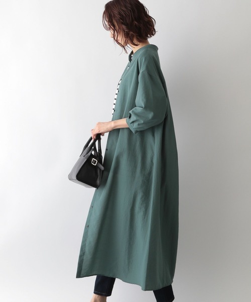 GLOBAL WORK（グローバルワーク）の「快適ハオリシャツ７袖ワンピ―ス/273080（シャツワンピース・レディース・ブルー/グリーン/アイボリー/オレンジ系その他3・MEDIUM/LARGE）」の15枚目の写真