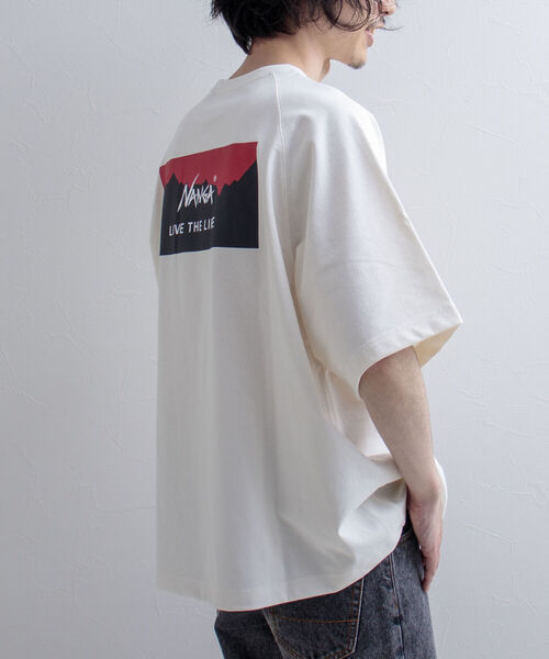 NANGA（ナンガ）の「【NANGA/ナンガ】オーバーサイズ バックプリント別注ラグランTシャツ（Tシャツ/カットソー・メンズ・ホワイト/ブラック/オリーブ・MEDIUM）」の7枚目の写真