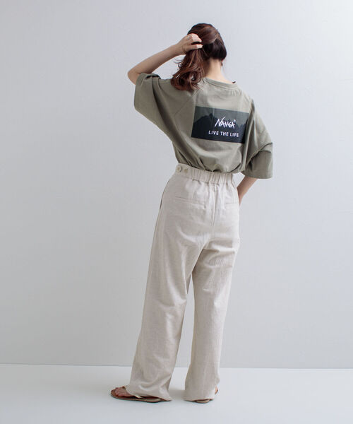 NANGA（ナンガ）の「【NANGA/ナンガ】オーバーサイズ バックプリント別注ラグランTシャツ（Tシャツ/カットソー・メンズ・ホワイト/ブラック/オリーブ・MEDIUM）」の4枚目の写真