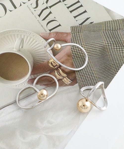 JewCas（ジュアキャス）の「JewCas コンビカラー　シンプル　ベーシック　リング[JC4140]（リング・レディース・シルバー×ゴールド・FREE）」の9枚目の写真