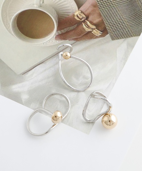 JewCas（ジュアキャス）の「JewCas コンビカラー　シンプル　ベーシック　リング[JC4140]（リング・レディース・シルバー×ゴールド・FREE）」の3枚目の写真