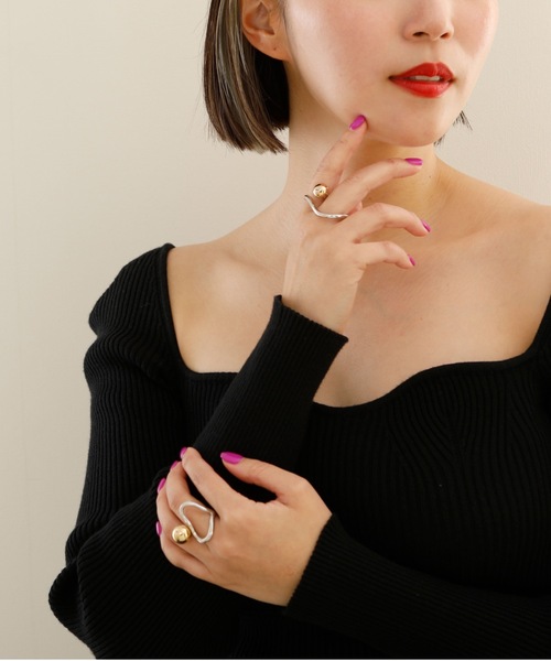 JewCas（ジュアキャス）の「JewCas コンビカラー　シンプル　ベーシック　リング[JC4140]（リング・レディース・シルバー×ゴールド・FREE）」の2枚目の写真