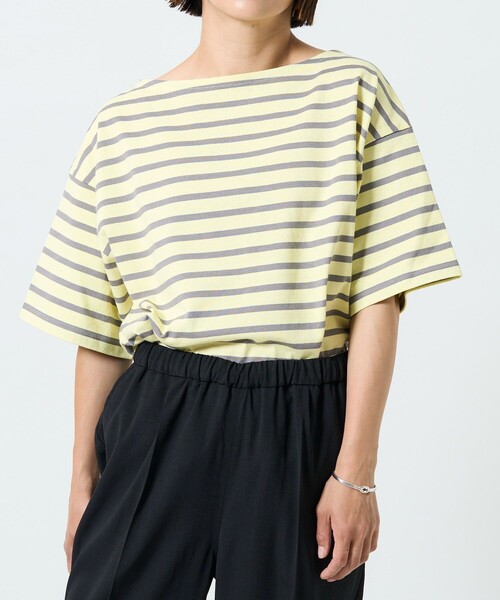 FREAK'S STORE(フリークスストア)の「カラーボーダーバスク半袖Tシャツ(Tシャツ/カットソー・レディース・サックスブルー/イエロー/オレンジ/アイボリー/ナチュラル・フリ-)」の14枚目の写真