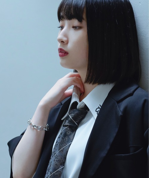 Ellno Loset（エルノロゼット）の「ペイズリーネクタイ（ネクタイ・メンズ・ブラック・FREE）」の2枚目の写真