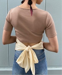 BACKオープンリボントップス
