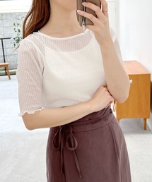 mysty woman | 幾何柄シアープリーツプルオーバー 285712(Tシャツ/カットソー)