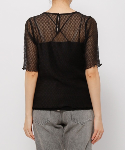 mysty woman（ミスティウーマン）の「幾何柄シアープリーツプルオーバー 285712（Tシャツ/カットソー・レディース・ブラック/ベージュ/オフホワイト/オレンジ・FREE）」の14枚目の写真