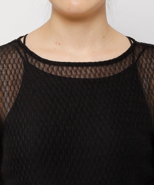 mysty woman（ミスティウーマン）の「幾何柄シアープリーツプルオーバー 285712（Tシャツ/カットソー・レディース・ブラック/ベージュ/オフホワイト/オレンジ・FREE）」の15枚目の写真