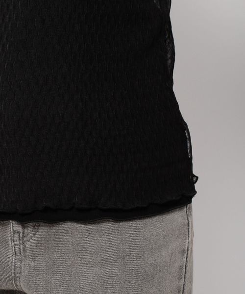 mysty woman（ミスティウーマン）の「幾何柄シアープリーツプルオーバー 285712（Tシャツ/カットソー・レディース・ブラック/ベージュ/オフホワイト/オレンジ・FREE）」の17枚目の写真