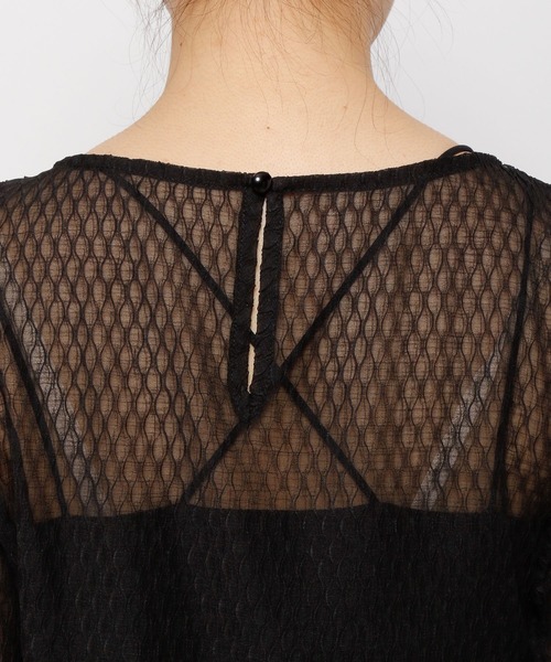 mysty woman（ミスティウーマン）の「幾何柄シアープリーツプルオーバー 285712（Tシャツ/カットソー・レディース・ブラック/ベージュ/オフホワイト/オレンジ・FREE）」の19枚目の写真