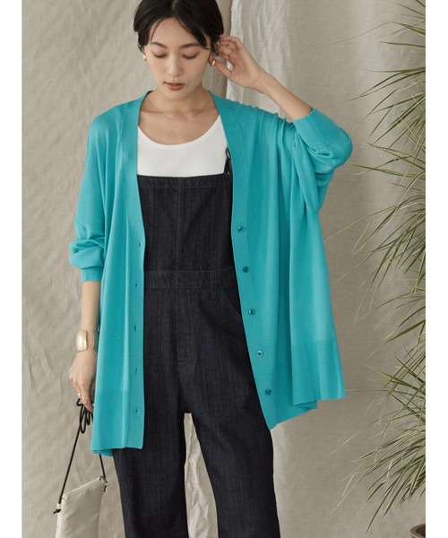 AMERICAN HOLIC（アメリカンホリック）の「接触冷感ミディニットカーディガン（カーディガン/ボレロ・レディース・アイボリー/ライトイエロー/サックスブルー/ブルー/ネイビー・M/L）」の9枚目の写真