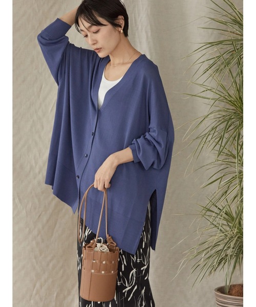 AMERICAN HOLIC（アメリカンホリック）の「接触冷感ミディニットカーディガン（カーディガン/ボレロ・レディース・アイボリー/ライトイエロー/サックスブルー/ブルー/ネイビー・M/L）」の10枚目の写真