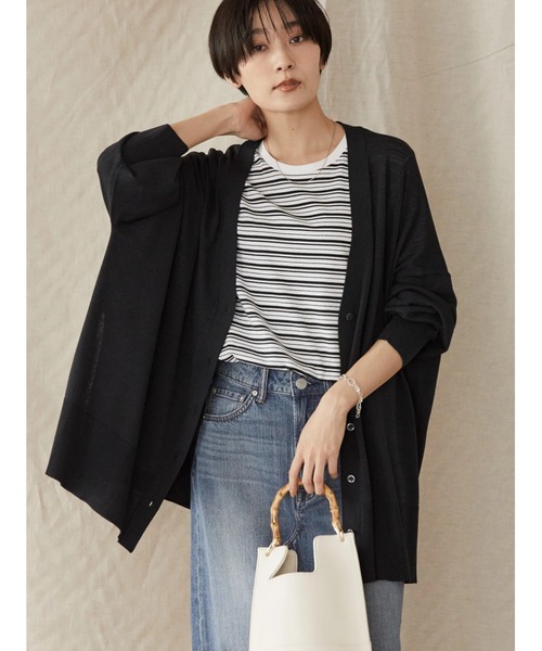 AMERICAN HOLIC（アメリカンホリック）の「接触冷感ミディニットカーディガン（カーディガン/ボレロ・レディース・アイボリー/ライトイエロー/サックスブルー/ブルー/ネイビー・M/L）」の11枚目の写真