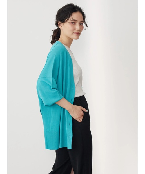 AMERICAN HOLIC（アメリカンホリック）の「接触冷感ミディニットカーディガン（カーディガン/ボレロ・レディース・アイボリー/ライトイエロー/サックスブルー/ブルー/ネイビー・M/L）」の12枚目の写真