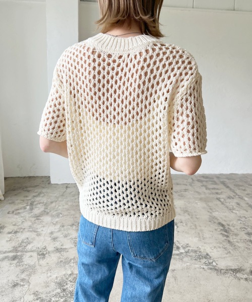 LIAN（リアン）の「2WAYメシュ編みカーディーガン（カーディガン/ボレロ・レディース・アイボリー/ブラック/キャメル・FREE）」の15枚目の写真