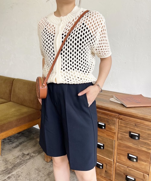 LIAN（リアン）の「2WAYメシュ編みカーディーガン（カーディガン/ボレロ・レディース・アイボリー/ブラック/キャメル・FREE）」の20枚目の写真