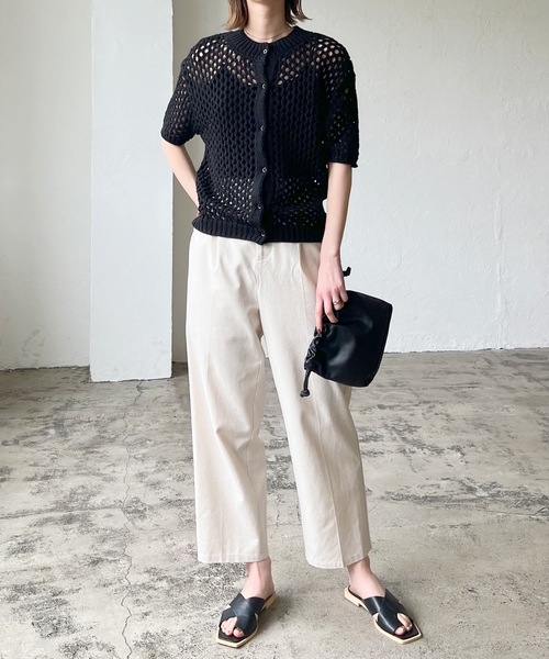 LIAN（リアン）の「2WAYメシュ編みカーディーガン（カーディガン/ボレロ・レディース・アイボリー/ブラック/キャメル・FREE）」の12枚目の写真