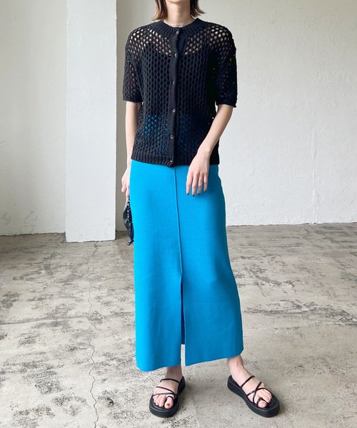 LIAN（リアン）の「2WAYメシュ編みカーディーガン（カーディガン/ボレロ・レディース・アイボリー/ブラック/キャメル・FREE）」の6枚目の写真