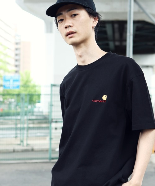 Carhartt WIP（カーハートダブリューアイピー）の「Carhartt WIP / カーハートWIP S/S American Script T-Shirt  アメリカン スクリプト 刺繍 半袖 Tシャツ（Tシャツ/カットソー・メンズ・ホワイト/ブラック/ブラウン/グリーン/グレイッシュベージュ・MEDIUM/LARGE/SMALL/X-LARGE/XX-LARGE）」の3枚目の写真