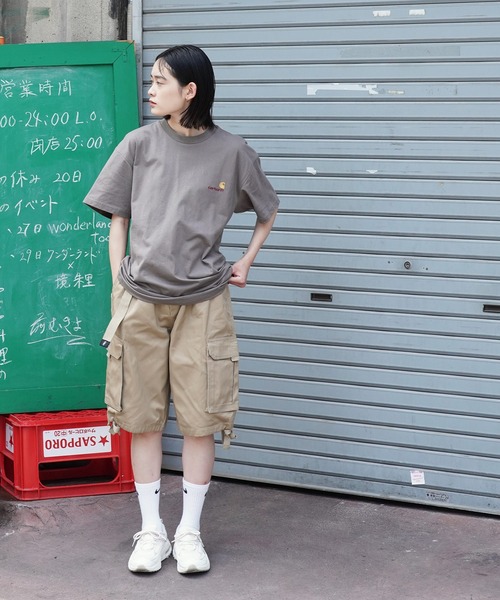 Carhartt WIP（カーハートダブリューアイピー）の「Carhartt WIP / カーハートWIP S/S American Script T-Shirt  アメリカン スクリプト 刺繍 半袖 Tシャツ（Tシャツ/カットソー・メンズ・ホワイト/ブラック/ブラウン/グリーン/グレイッシュベージュ・MEDIUM/LARGE/SMALL/X-LARGE/XX-LARGE）」の10枚目の写真