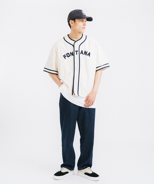 Revo.(レボ)の「ライトフランネル ワッペンロゴ刺繍 半袖ベースボールシャツ(シャツ/ブラウス・メンズ・ブラック/ナチュラル/グレー・M/L)」の18枚目の写真