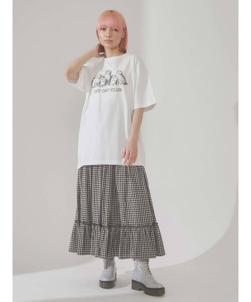 merry jenny（メリージェニー）の「CAT CAT CLUB Tee（Tシャツ/カットソー・レディース・オフホワイト/アイボリー/チャコールグレー・FREE）」の21枚目の写真