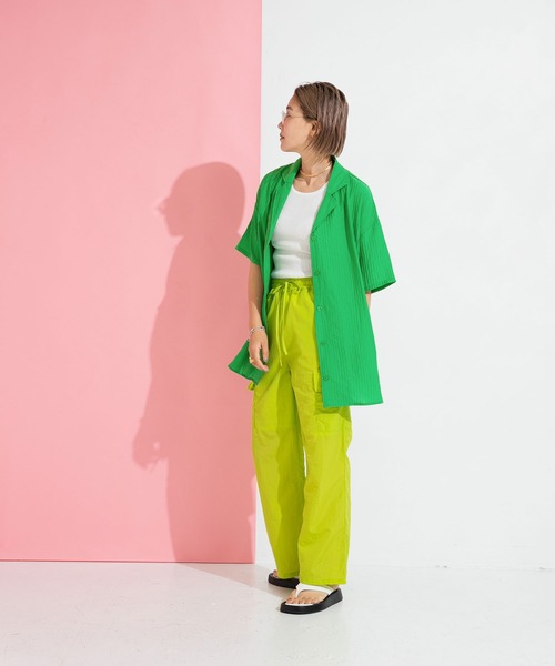 bohmal(ボマール)の「楊柳カラー開襟シャツ(シャツ/ブラウス・レディース・ピンク/ブルー/グリーン・FREE)」の12枚目の写真