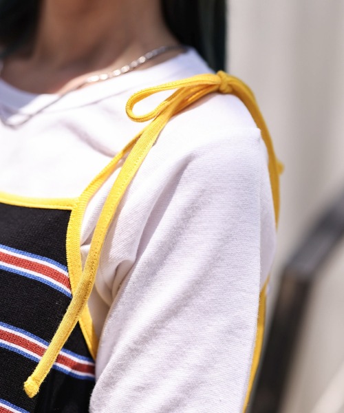 WEGO（ウィゴー）の「WEGO/【2点セット】リブキャミワンピース（ワンピース・レディース・ブラック/グリーン/イエロー・FREE）」の13枚目の写真