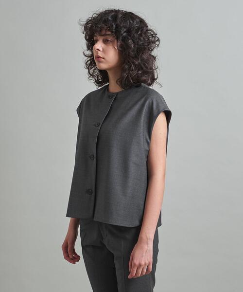 LOEFF(ロエフ)の「<LOEFF>トロピカル ラウンド ノーカラーベスト(ベスト・レディース・グレー/ブラック・0/1)」の10枚目の写真