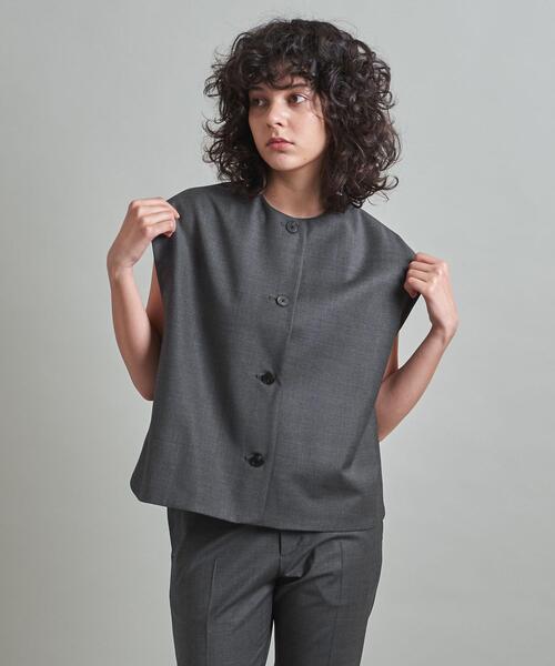LOEFF(ロエフ)の「<LOEFF>トロピカル ラウンド ノーカラーベスト(ベスト・レディース・グレー/ブラック・0/1)」の13枚目の写真