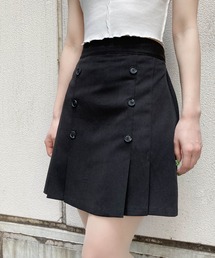 ダブルボタンプリーツミニスカート