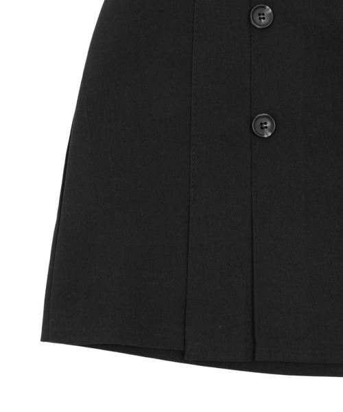Figments（フィグメンツ）の「ダブルボタンプリーツミニスカート（スカート・レディース・ブラック・FREE）」の4枚目の写真