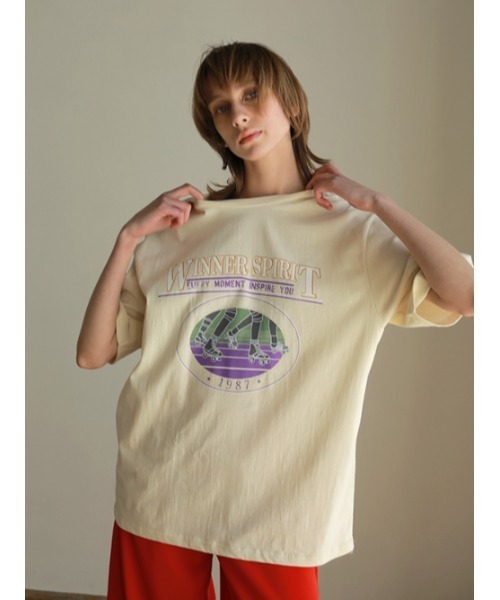 AMAIL(アマイル)の「Skate vintage cloth(Tシャツ/カットソー・レディース・ホワイト/イエロー・FREE)」の5枚目の写真