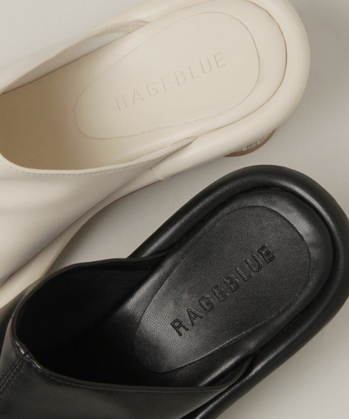 RAGEBLUE（レイジブルー）の「ソフトレザーヒールサンダル（サンダル・レディース・ブラック/ホワイト・LARGE/MEDIUM/SMALL）」の10枚目の写真