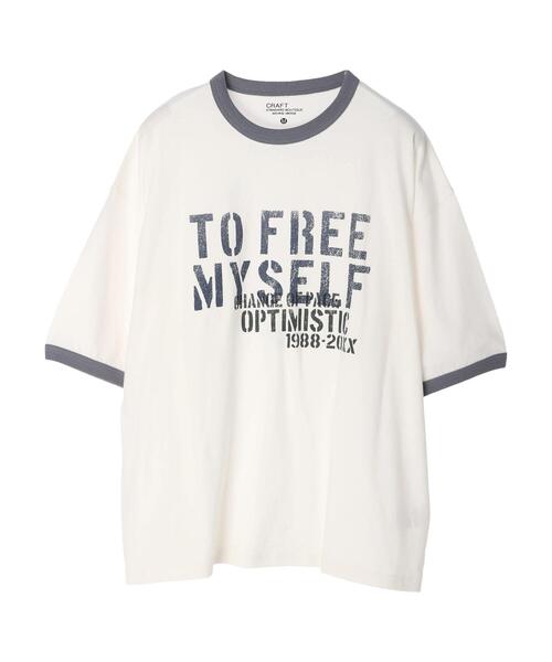 CRAFT STANDARD BOUTIQUE（クラフトスタンダードブティック）の「16/-OE天竺リンガーBIG-TEE　＊（Tシャツ/カットソー・メンズ・ブルー/ネイビー/ブラック・L/M/LL）」の15枚目の写真