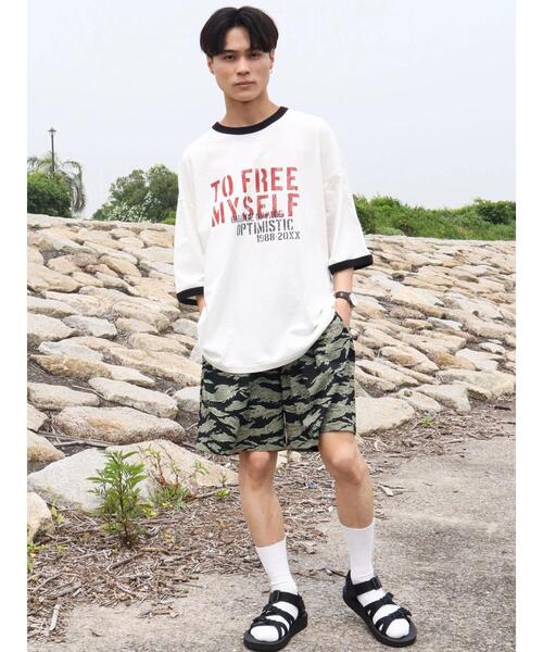 CRAFT STANDARD BOUTIQUE（クラフトスタンダードブティック）の「16/-OE天竺リンガーBIG-TEE　＊（Tシャツ/カットソー・メンズ・ブルー/ネイビー/ブラック・L/M/LL）」の17枚目の写真