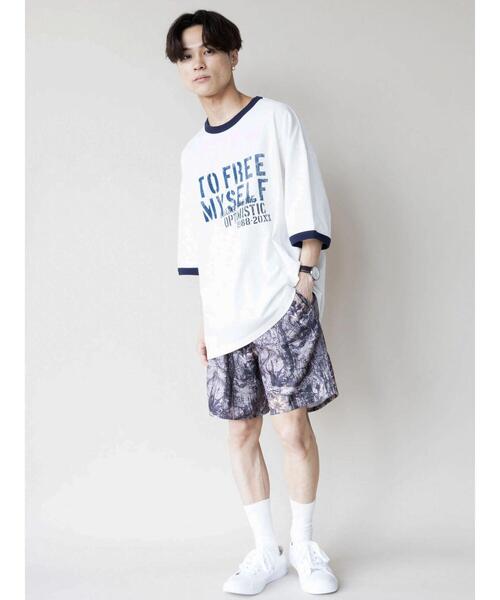 CRAFT STANDARD BOUTIQUE（クラフトスタンダードブティック）の「16/-OE天竺リンガーBIG-TEE　＊（Tシャツ/カットソー・メンズ・ブルー/ネイビー/ブラック・L/M/LL）」の20枚目の写真