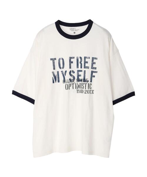 CRAFT STANDARD BOUTIQUE（クラフトスタンダードブティック）の「16/-OE天竺リンガーBIG-TEE　＊（Tシャツ/カットソー・メンズ・ブルー/ネイビー/ブラック・L/M/LL）」の21枚目の写真