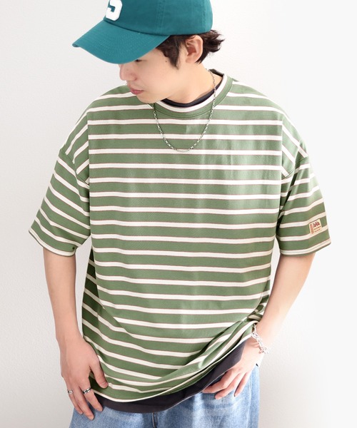 セール】《JaVa ジャバコラボ》90`sマルチボーダーbigシルエットTee（T