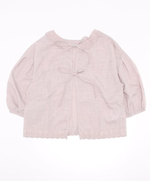 axes femme(アクシーズファム)の「ダブルリボンブラウスカーディガン(シャツ/ブラウス・レディース・ネイビー/グレイッシュベージュ/サックスブルー・FREE)」の8枚目の写真