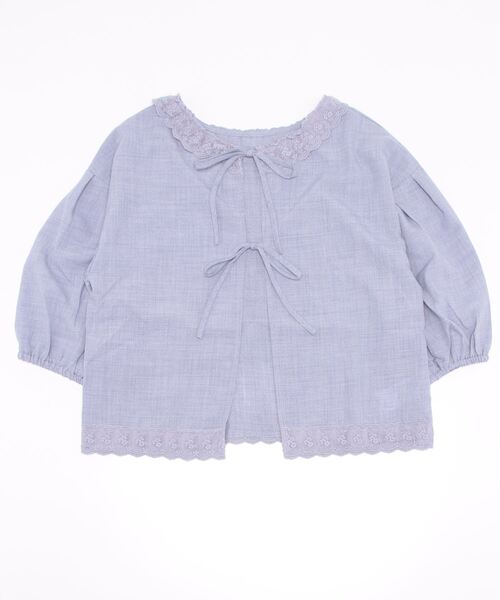 axes femme(アクシーズファム)の「ダブルリボンブラウスカーディガン(シャツ/ブラウス・レディース・ネイビー/グレイッシュベージュ/サックスブルー・FREE)」の6枚目の写真