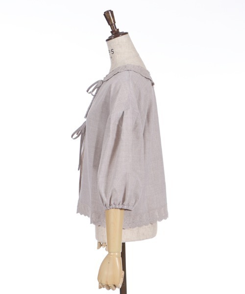 axes femme(アクシーズファム)の「ダブルリボンブラウスカーディガン(シャツ/ブラウス・レディース・ネイビー/グレイッシュベージュ/サックスブルー・FREE)」の10枚目の写真