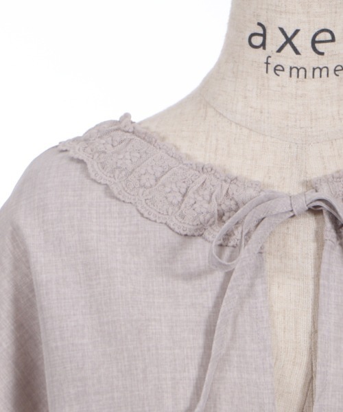 axes femme(アクシーズファム)の「ダブルリボンブラウスカーディガン(シャツ/ブラウス・レディース・ネイビー/グレイッシュベージュ/サックスブルー・FREE)」の14枚目の写真