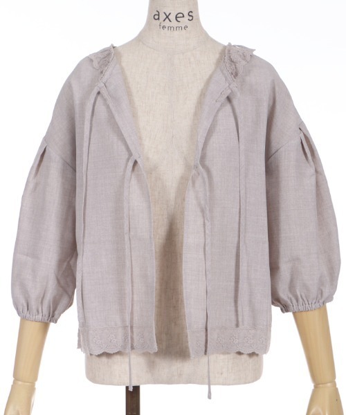 axes femme(アクシーズファム)の「ダブルリボンブラウスカーディガン(シャツ/ブラウス・レディース・ネイビー/グレイッシュベージュ/サックスブルー・FREE)」の15枚目の写真