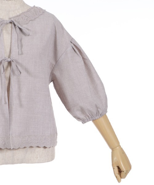 axes femme(アクシーズファム)の「ダブルリボンブラウスカーディガン(シャツ/ブラウス・レディース・ネイビー/グレイッシュベージュ/サックスブルー・FREE)」の18枚目の写真